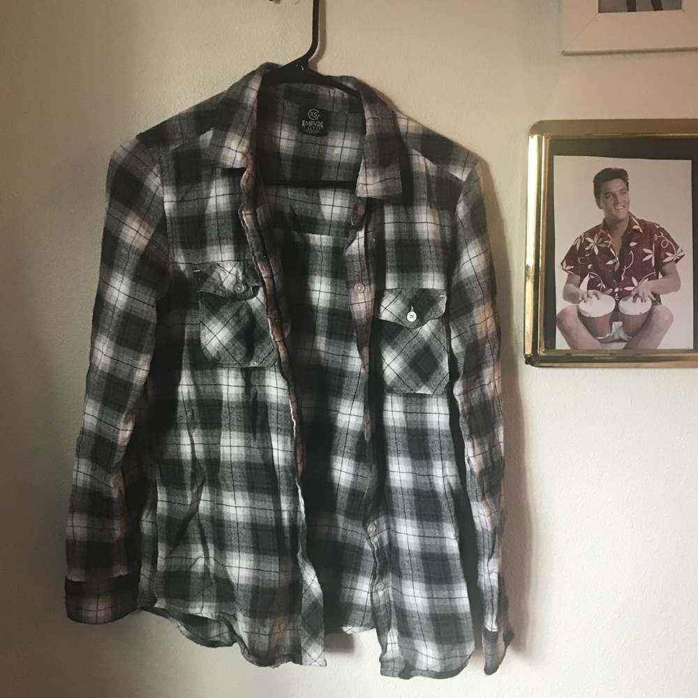 Black and white plaid flannel